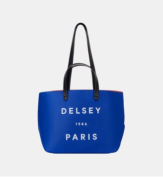 Sac cabas S Croisière à message signature - Delsey Paris - Bleu et blanc