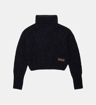 Col roulé à motif torsadé avec logo - Dsquared2 - Noir