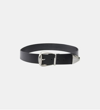 Ceinture en cuir 4 cm - Pinko - Noir limousine nickel brillant