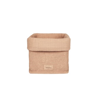 Panier Wabi-Sabi en coton lavé - Nobodinoz - Rose poudré