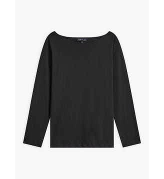 t-shirt en coton manches longues - Agnès b. - Noir