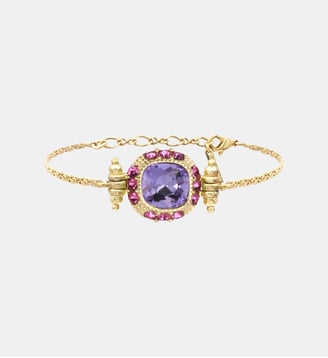 Bracelet chaîne   - Traviata - Satellite - Vert et rose