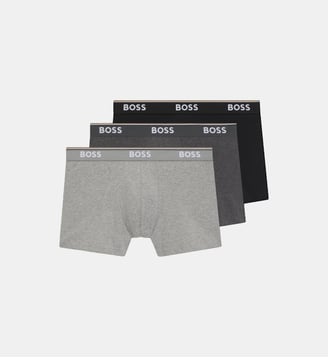 Lot de 3 boxers en coton stretch - BOSS - Gris et noir