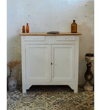 Buffet en bois blanc Gilbert N°1655- Produit chiné - Debongout - Blanc