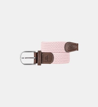 Ceinture tressée élastique unie - Billybelt - Vieux rose