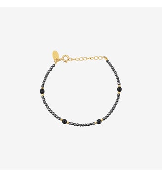 Bracelet indie amante hematite/onyx Caroline Najman