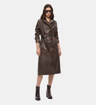 Trench ceinturé effet vintage - Pinko - Marron