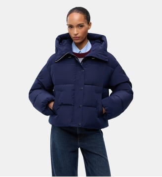 Doudoune en tissu technique déperlant - Pinko - Bleu veste marin