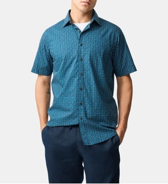 Chemise imprimee droite en coton manches courtes Keystone - Rodd & Gunn - Night