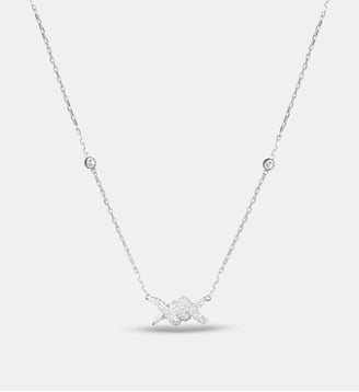 Barbelé collier pavé en or rose - Djula - Or blanc