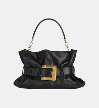 Sac Anthem Medium en cuir lisse - Balmain - Noir