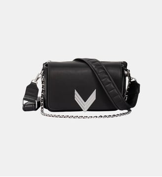 Sac à main en cuir Chrome Free 111 ROMY - Ikks - Noir