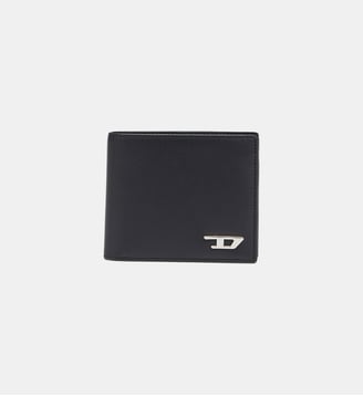 Portefeuille bi-fold en cuir avec porte-monnaie - Diesel - Noir