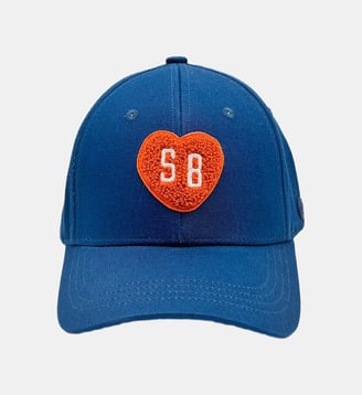 Casquette en coton avec badge coeur SB - Serge Blanco - Bleu clair