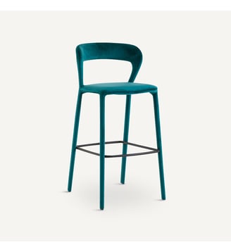 Tabouret de bar chêne massif H68 - La Redoute Interieurs - Bleu