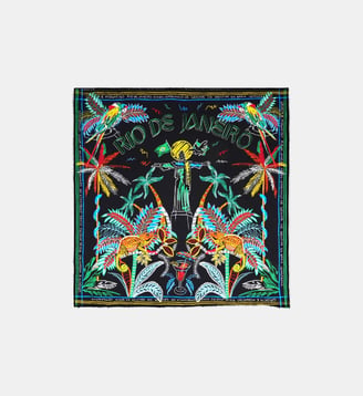 Grand foulard à motifs BAHIA - Wild - Noir