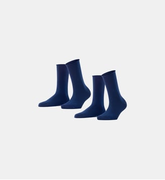 Chaussettes Happy 2-Pack Coton - Falke - Bleu royal