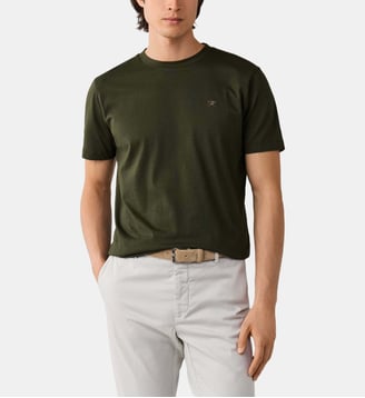 T-Shirt Coupe Regular Avec Logo - Hackett London - Hunter green