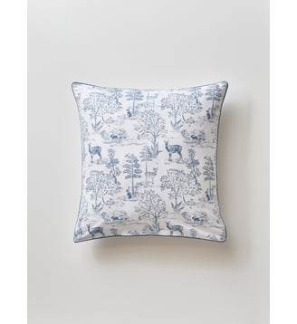 Taie d'oreiller coton "Esprit petit Jouy" - Cyrillus - Jouy bleu