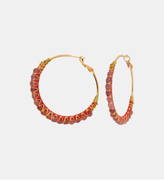 Boucles d'oreilles créoles   - Panarea - Satellite - Rose fuchsia