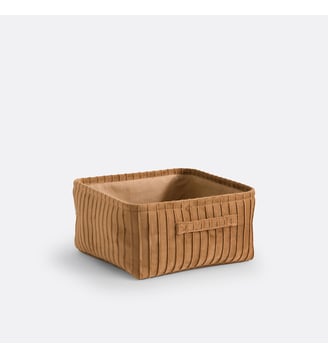 Panier velours plissé - La Redoute Interieurs - Noisette