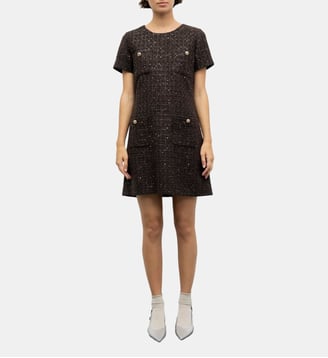 Robe en tweed à lurex à sequins - CARY - Gerard Darel - Marron