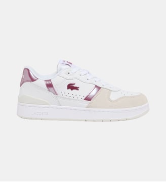 Sneakers T-Clip Set femme en cuir - Lacoste - Blanc et rose