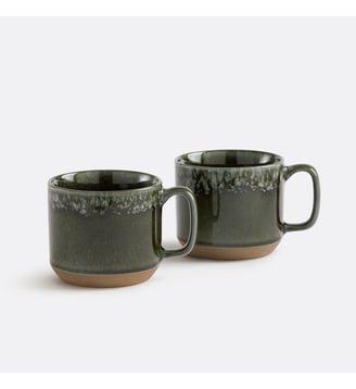 Lot de 2 mugs en céramique - La Redoute Interieurs - Vert kaki