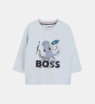 T-shirts à manches longues - BOSS Kidswear - Bleu glacier