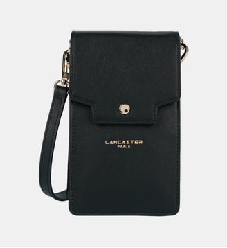 Pochette smartphone Mademoiselle Grace en cuir - Lancaster - Noir