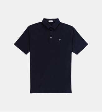 Polo manches courtes en jersey de coton - Serge Blanco - Bleu foncé