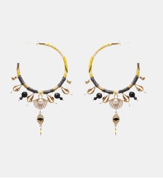 Boucles d'oreilles créoles avec pampilles PAYOTT - Hipanema - Jaune