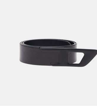 Ceinture 4 cm en cuir avec boucle D en métal - Diesel - Noir