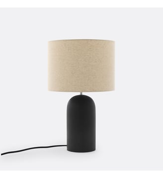 Lampe à poser béton et lin - La Redoute Interieurs - Gris anthracite