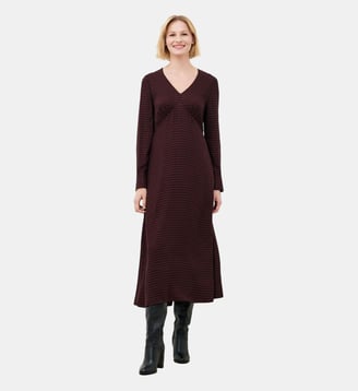 Robe riza - Motif uni - Viscose lenzing ecovero - Caroll - Rouge foncé