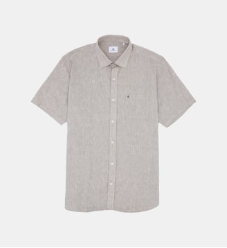 Chemise manches courtes regular avec imprimé - Serge Blanco - Beige