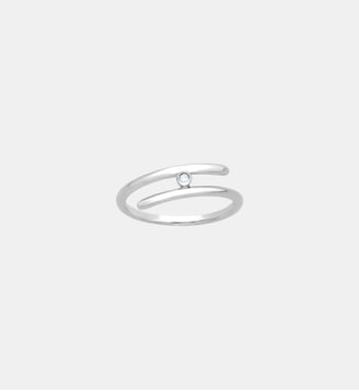 Bague croisée Harmonie | Spirale en Argent avec diamant blanc - La Garçonne Diamant - Argent