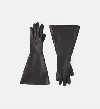 Gants Larges En Cuir - Lanvin - Noir
