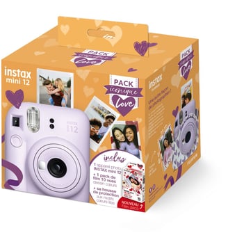 Appareil photo Instantané Intax Mini 12 Lilas Pack iconique Love - Fujifilm - Violet