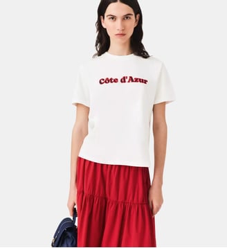 T-shirt avec broderie - Maje - Blanc