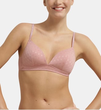 Soutien-gorge triangle paddé sans armatures Cosy Time - Dim - Rose poudré