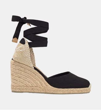 Espadrilles compensées Carina toile de coton - Castaner - Noir