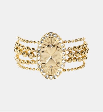 Bracelet manchette multiliens avec fermoir aimanté BEGINING - Hipanema - Doré