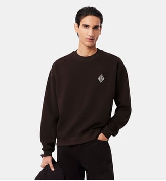 Sweatshirt Piqué double face badge - Lacoste - Marron