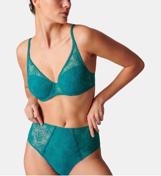 Soutien-gorge décolleté carré en spacer 3D - Vert émeraude - Simone Pérèle - Vert