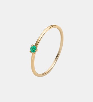 Bague solitaire en or jaune 9K avec émeraude - Aristocrazy - Or