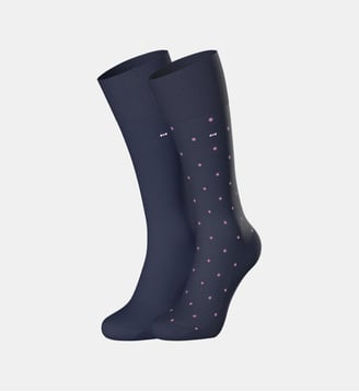 Lot de 2 paires Chaussettes à motifs - Eden Park - Noir et blanc
