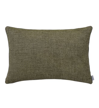 Housse de coussin unie en lin et velour, VOLTAIRE - Alexandre Turpault - Vert
