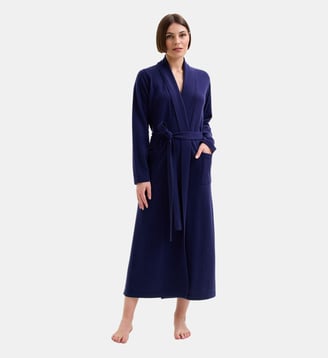 Kimono long col châle en laine cachemire - Laurence Tavernier - Nuit