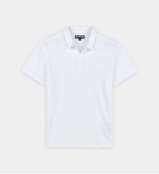 Polo droit en lin - Vilebrequin - Blanc
